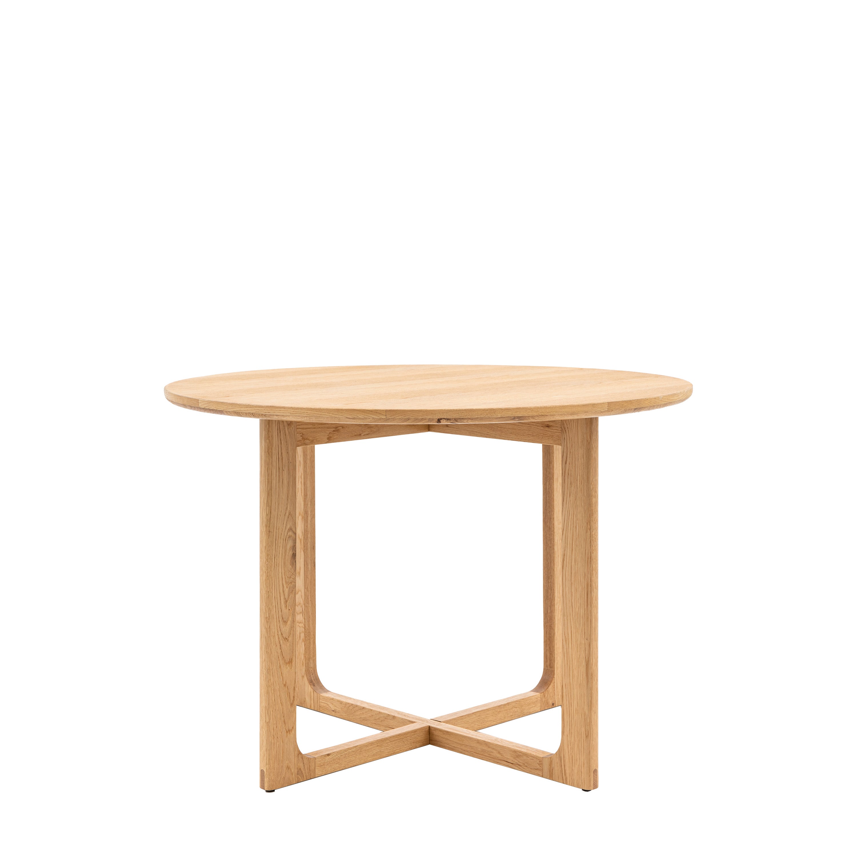 Novu Natural Oak Wood Round Dining Table | 4 Seater
